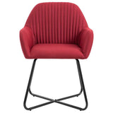 Vidaxl eetkamerstoelen 4 st stof wijnrood