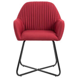 Vidaxl eetkamerstoelen 6 st stof wijnrood