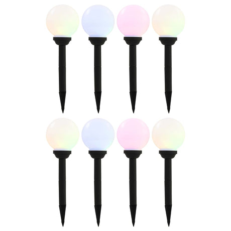 Vidaxl solarlampen 8 st led rond 15 cm rgb
