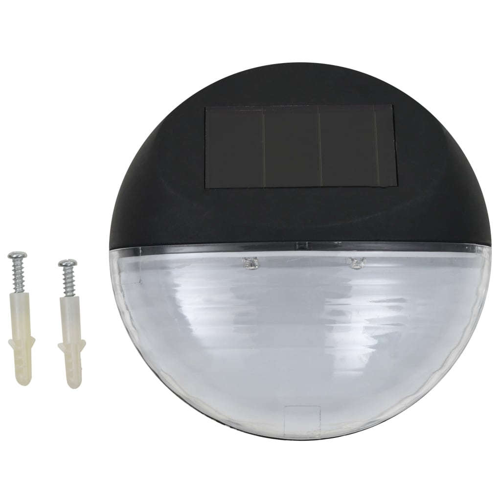 VidaXL Solarwandlampen LED 24 st rond zwart