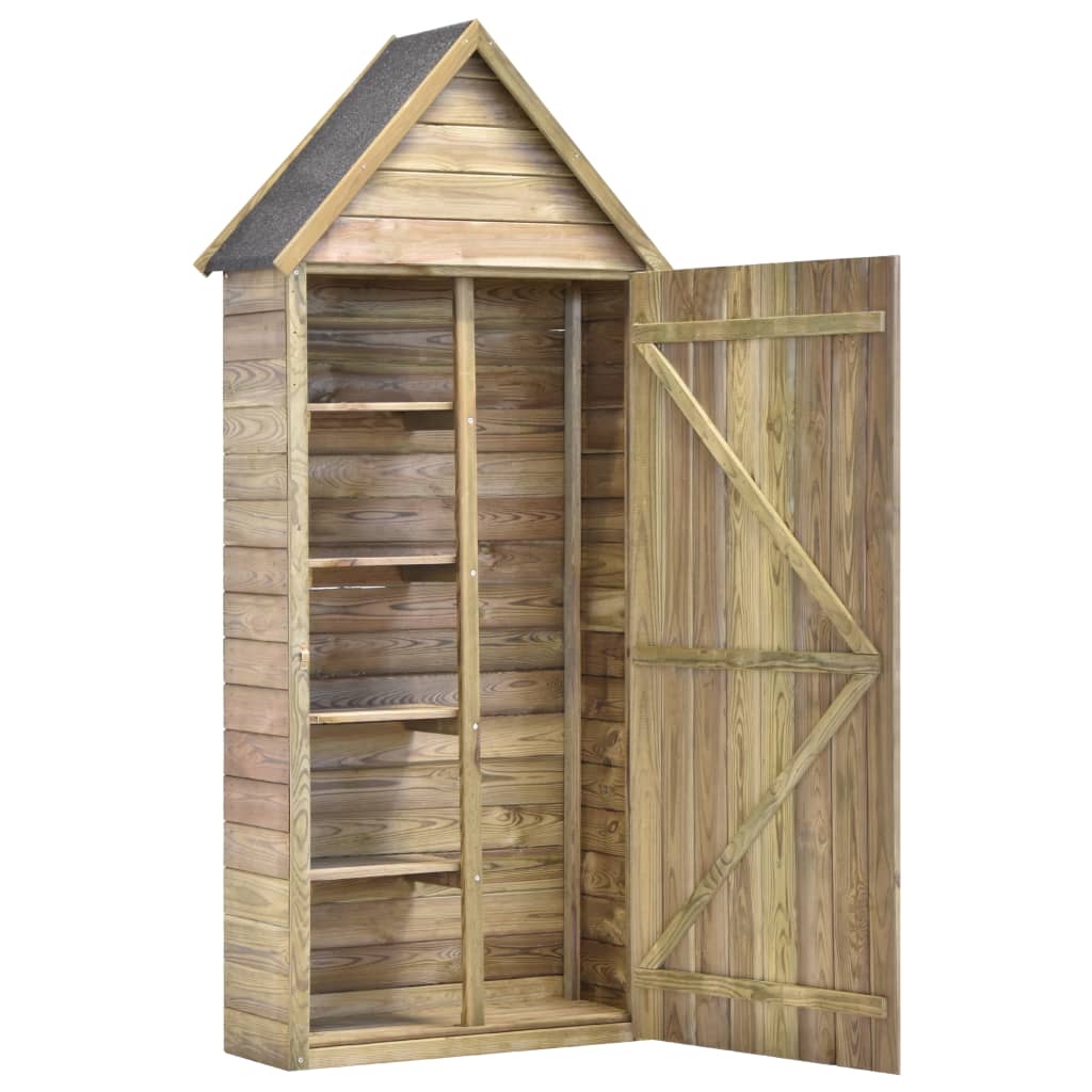 Vidaxl Garden Shed con puerta 69.5x32x178 cm Madera de pino impregnada