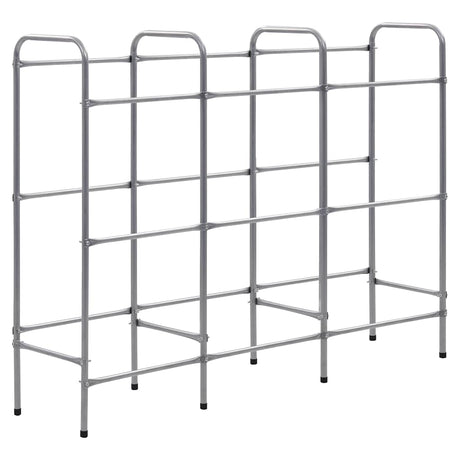 Vidaxl opbergrek voor 9 kratten 145x33x116 staal zilverkleurig