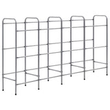 Vidaxl opbergrek voor 12 kratten 190x33x116 cm staal zilverkleurig