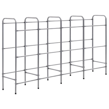 Vidaxl opbergrek voor 12 kratten 190x33x116 cm staal zilverkleurig