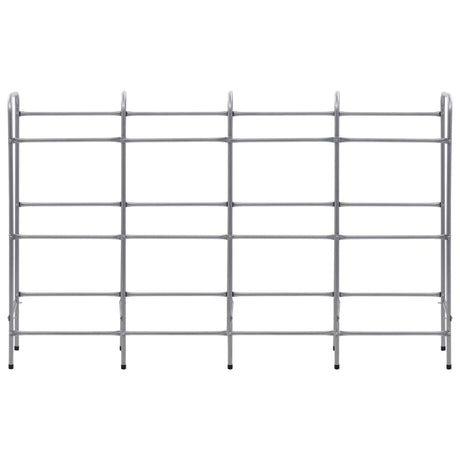 Vidaxl opbergrek voor 12 kratten 190x33x116 cm staal zilverkleurig