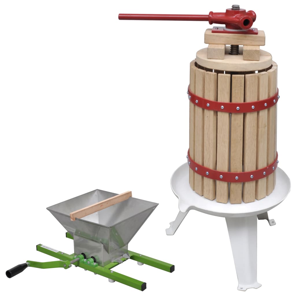 Vidaxl Press de vino de frutas de 2 piezas con set de pistilo