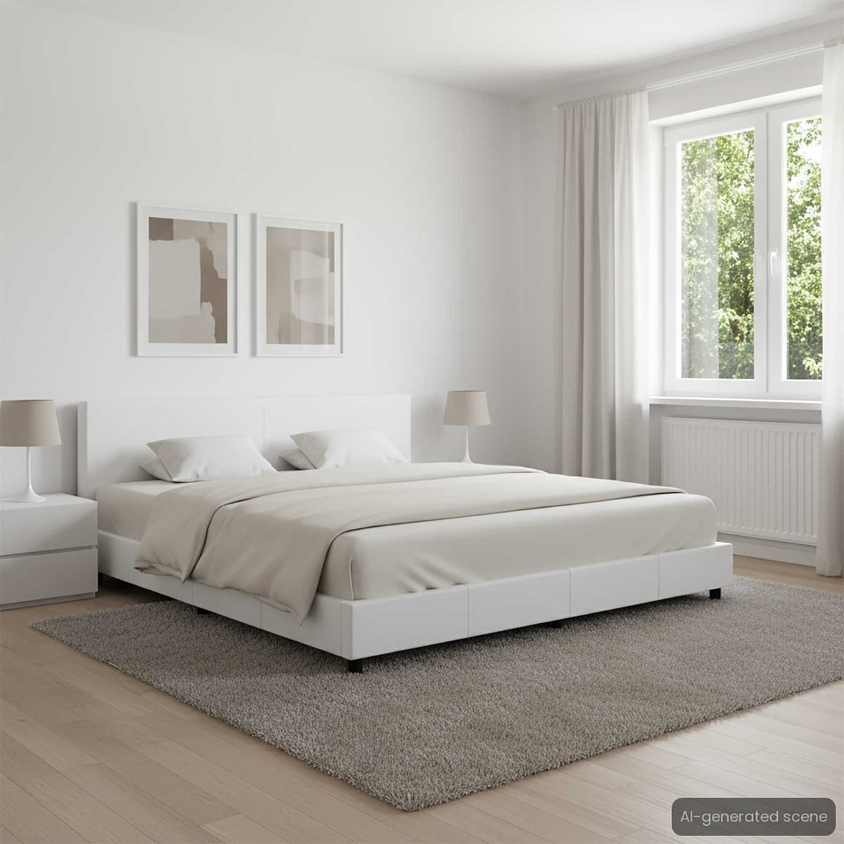 Vidaxl bedframe kunstleer wit 180x200 cm