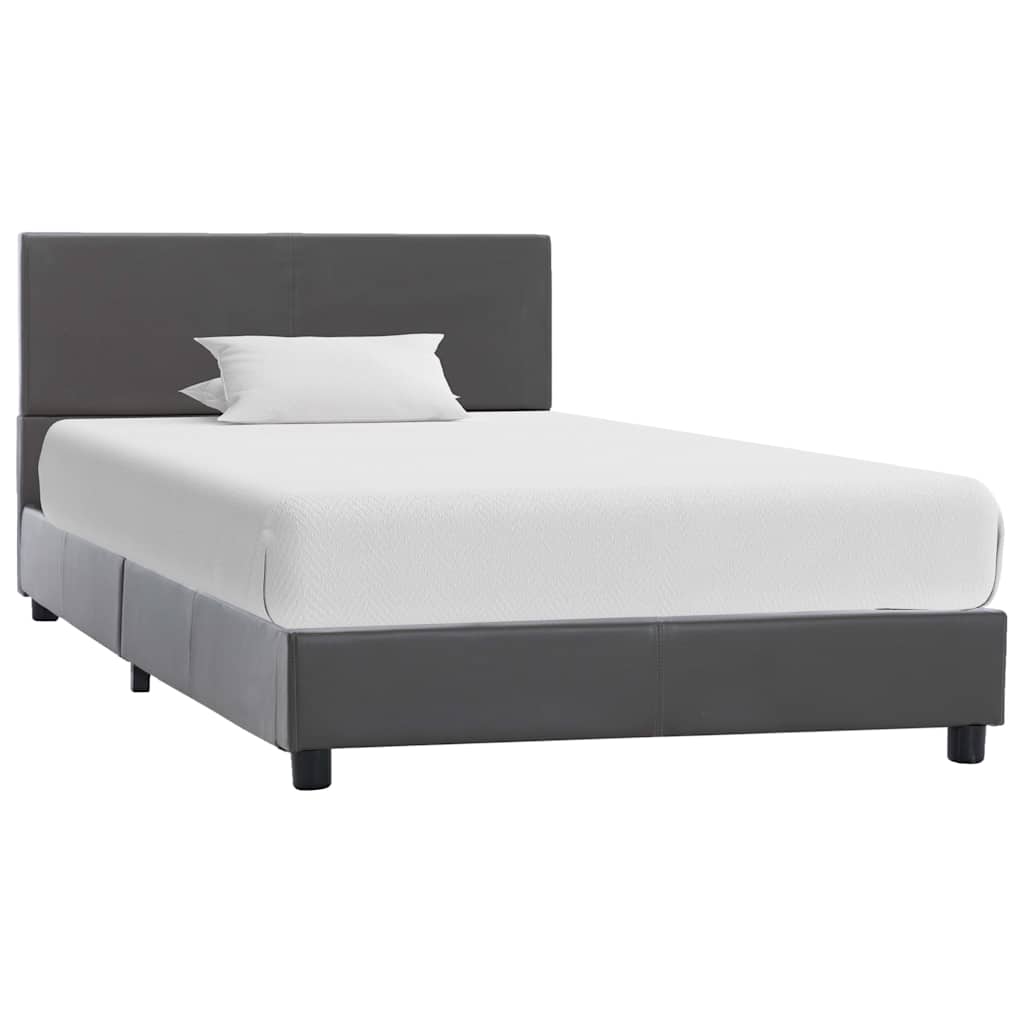 Vidaxl bedframe kunstleer grijs 90x200 cm