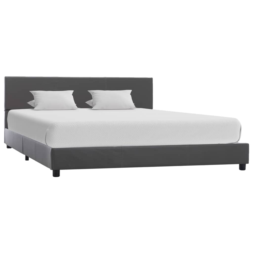Vidaxl bedframe kunstleer grijs 140x200 cm