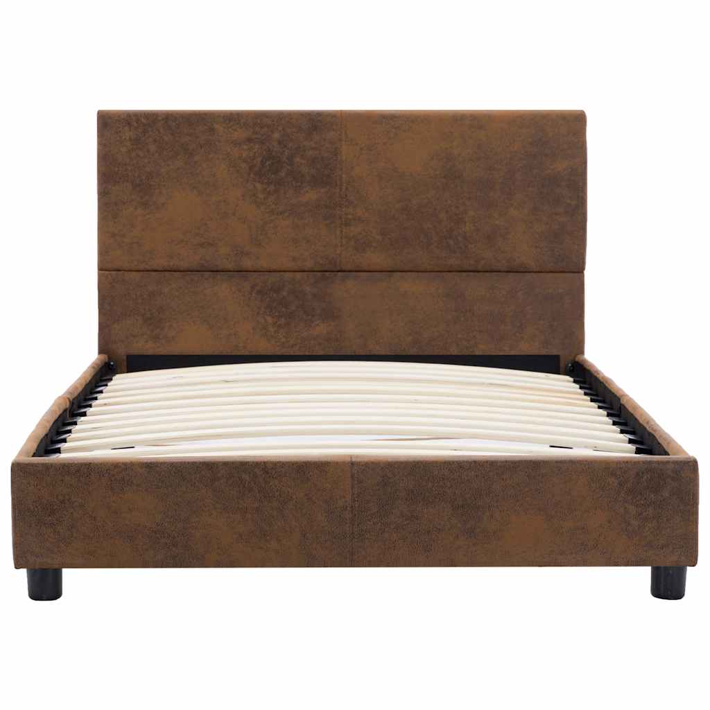 Vidaxl bedframe kunstsuède bruin 100x200 cm