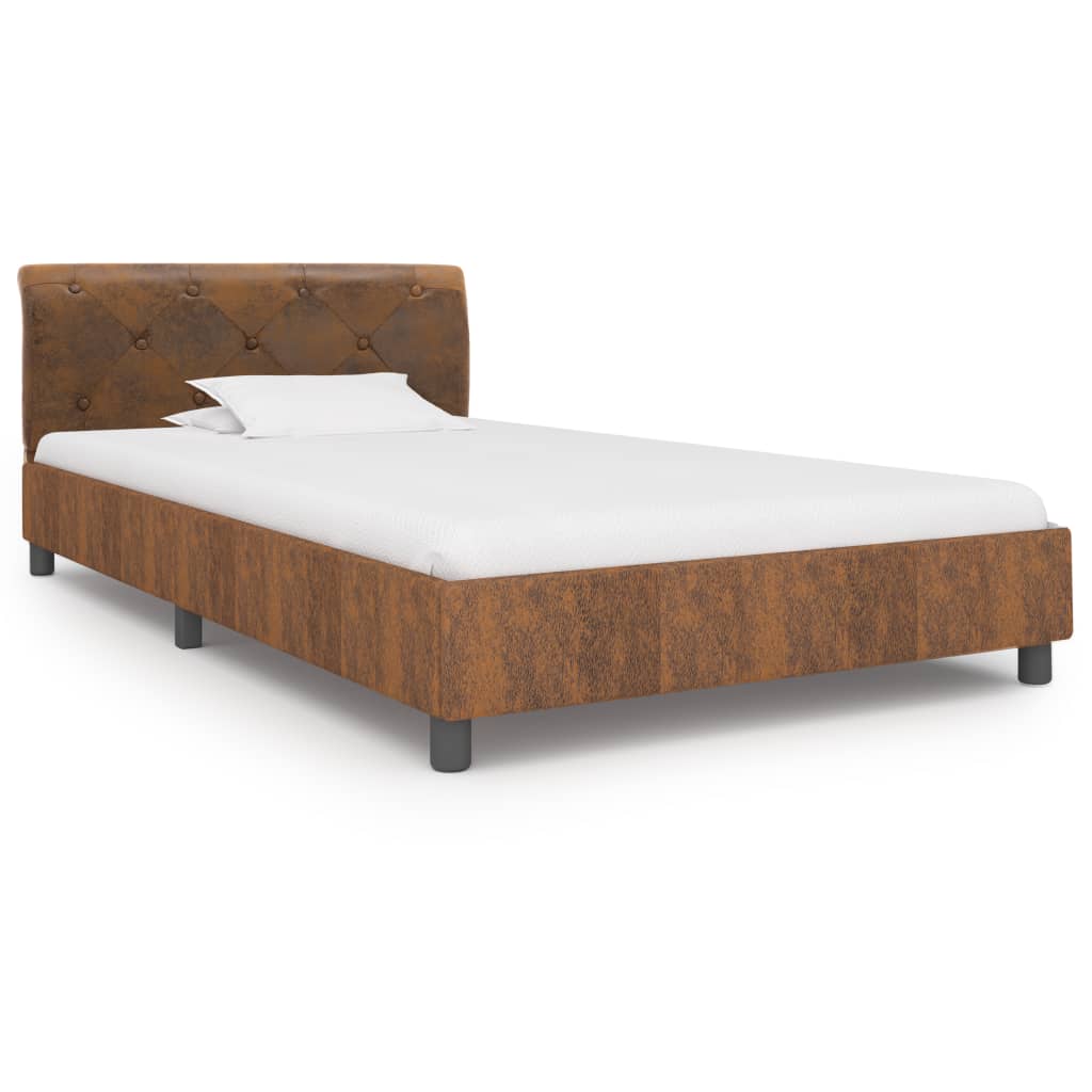 Vidaxl bedframe kunstsuède bruin 100x200 cm