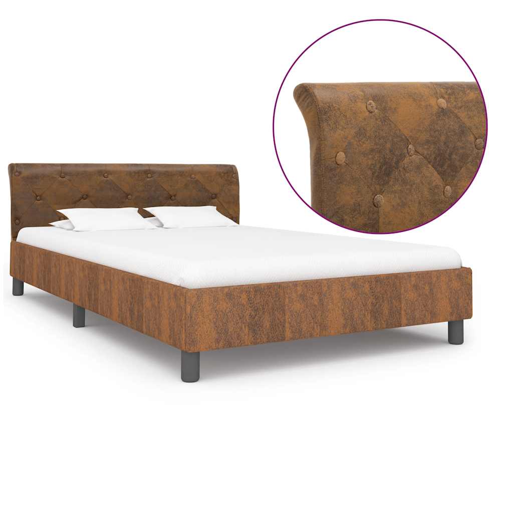Vidaxl bedframe kunstsuède bruin 140x200 cm