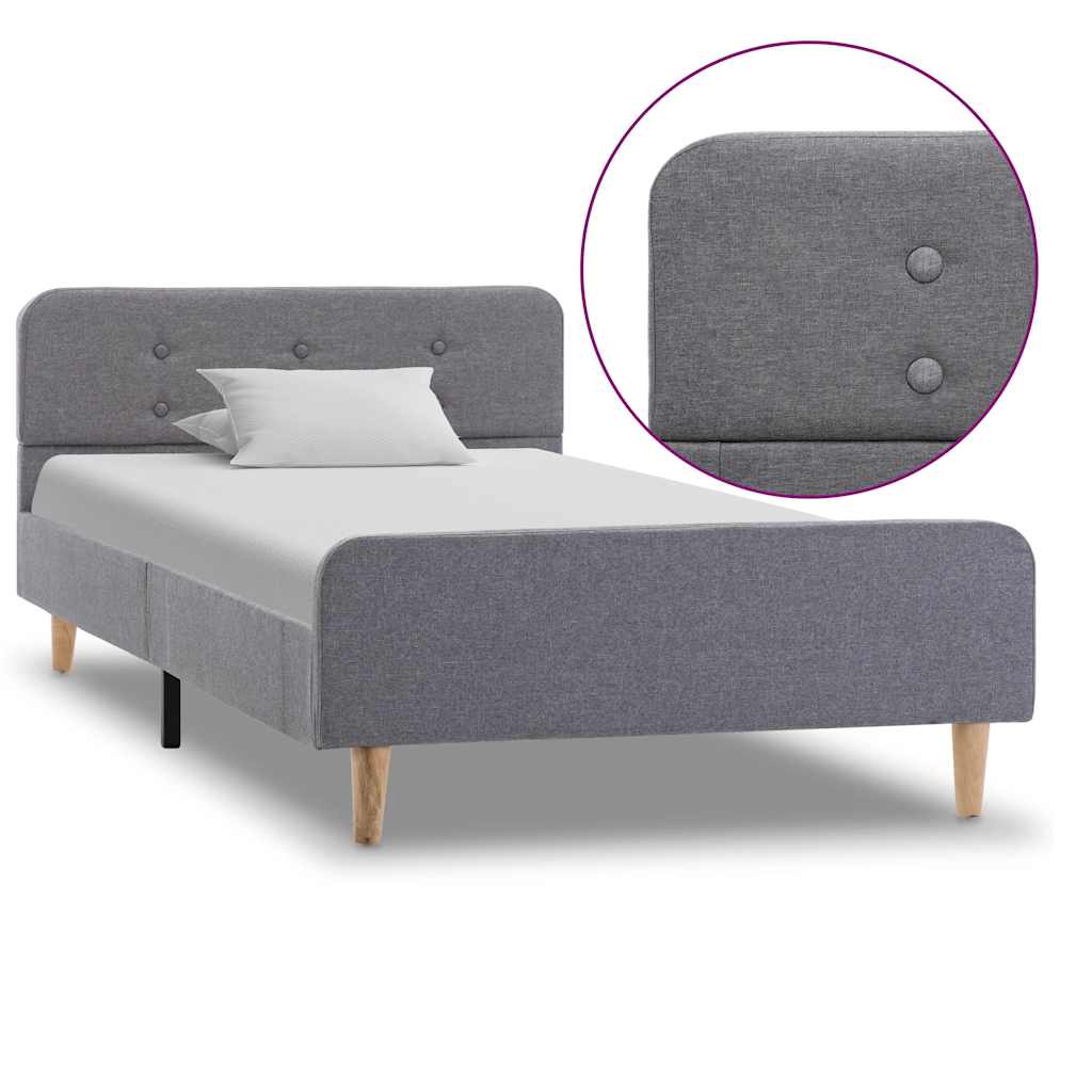 Vidaxl bedframe stof lichtgrijs 90x200 cm