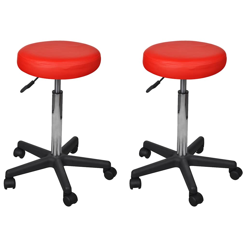 Vidaxl kantoorkrukken 2 st 35,5x84 cm kunstleer rood