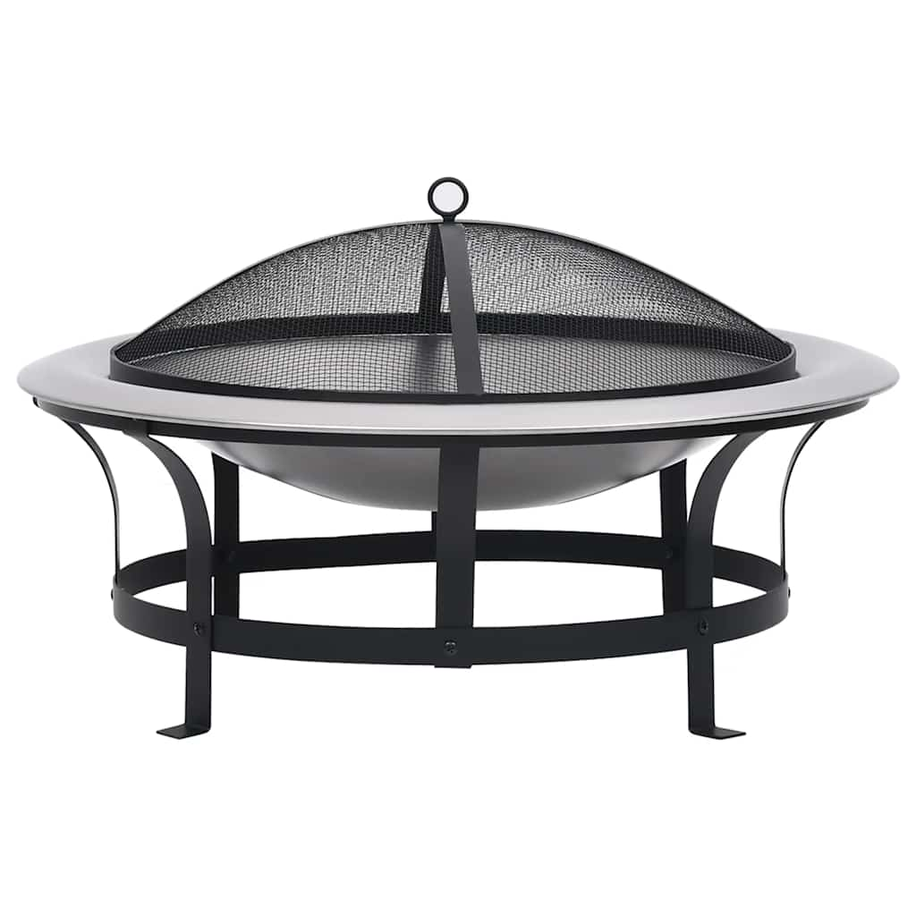 Vidaxl Gartenfeuer mit Grill 76 cm Edelstahl