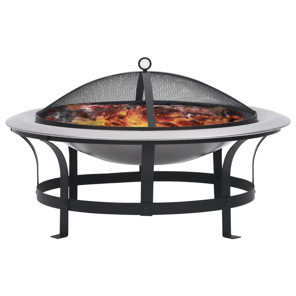 Vidaxl Garden Fire med grill 76 cm rostfritt stål