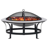 Vidaxl tuinvuurplaats met grill 76 cm roestvrij staal