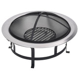 Vidaxl Garden Fire with Grill 76 cm de acero inoxidable