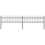 Vidaxl Garden Staket med Spears Top 3.4x0.6 M Steel Black