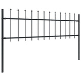 Vidaxl Garden Fence s Spears Top 3,4x0,6 m Steel Black