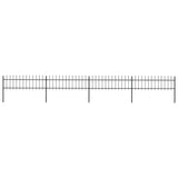 Vidaxl Garden Fence con Spears Top 6.8x0,6 m in acciaio nero