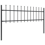 Vidaxl Garden Staket med Spears Top 13.6x0.6 M Steel Black