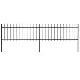 Vidaxl Garden Staket med Spears Top 3.4x0.8 M Steel Black