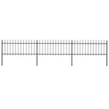 Vidaxl Garden Fence avec Spears Top 5.1x0,8 m en acier noir