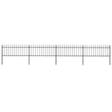 Vidaxl garden fence with spears top 6.8x0.8 m steel black