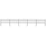 Vidaxl garden fence with spears top 8.5x0.8 m steel black