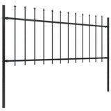 Vidaxl Garden Staket med Spears Top 8.5x0.8 M Steel Black