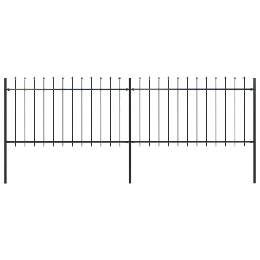 Vidaxl Garden Fence s Spears Top 3,4x1 M Steel Black