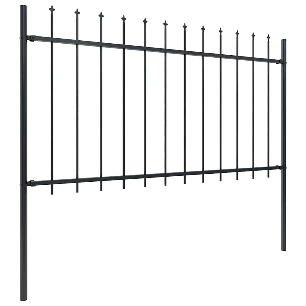 Vidaxl tuinhek met speerpunt staal 504x100 cm zwart