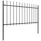 Vidaxl tuinhek met speerpunt staal 504x100 cm zwart
