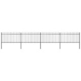 Vidaxl Garden Fence avec Spears Top 6,8x1 m en acier noir