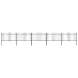 Vidaxl Garden Fence s Spears Top 8,5x1 M Steel Black