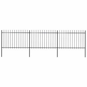 Vidaxl tuinhek met speerpunt staal 504x120 cm zwart