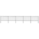 Vidaxl Garden Fence s Spears Top 8,5x1,2 M Steel Black