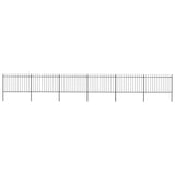 Vidaxl Garden Fence s Spears Top 10,2x1,2 M Steel Black