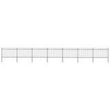 Vidaxl Garden Fence con Spears Top 11.9x1.2 m in acciaio nero