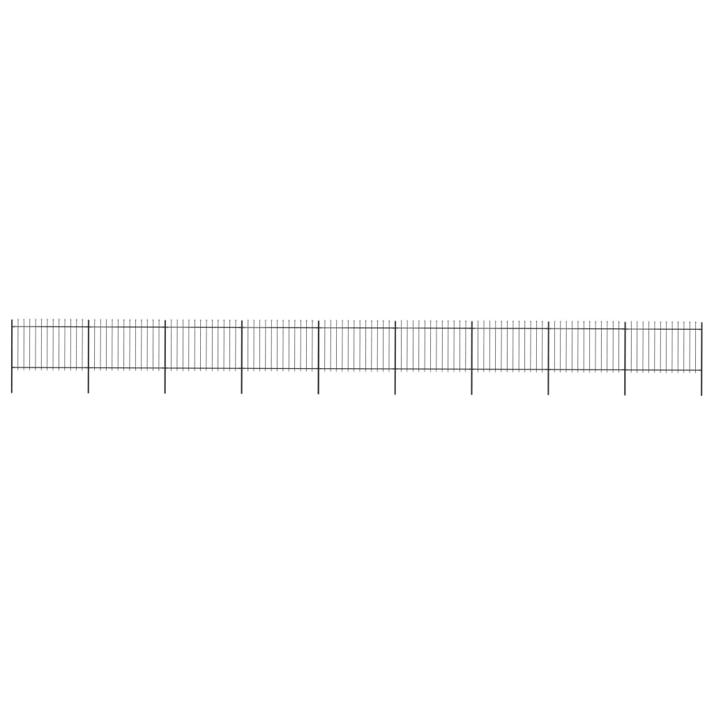 Vidaxl Garden Fence s Spears Top 15,3x1,2 M Steel Black