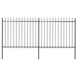 Vidaxl tuinhek met speerpunt staal 337x150 cm zwart