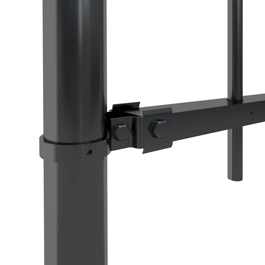 Vidaxl tuinhek met speerpunt staal 337x150 cm zwart