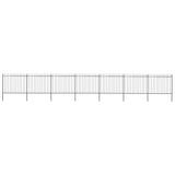 Vidaxl Garden Fence con Spears Top 11,9x1,5 m in acciaio nero