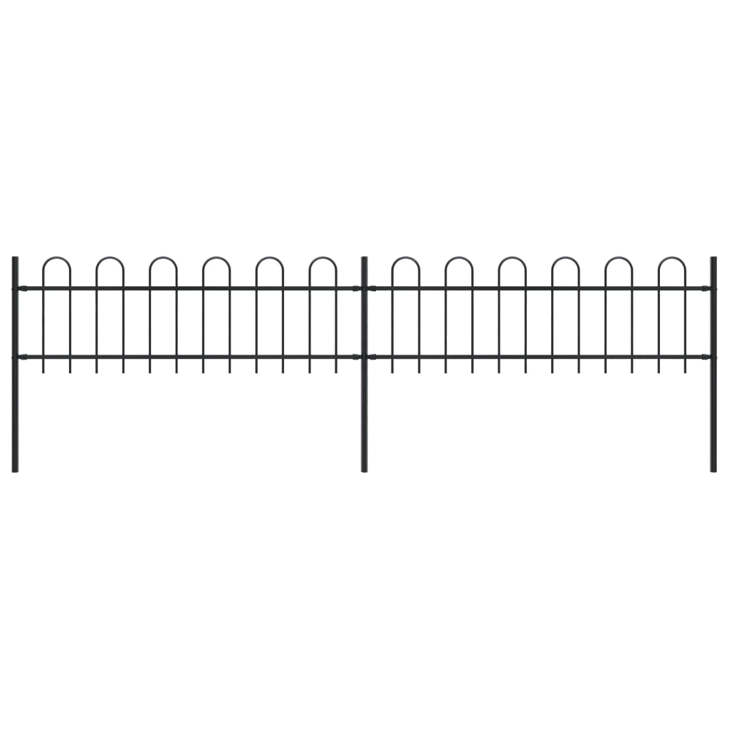 Vidaxl Garden Fence con tapa redonda de 3.4x0.6 m de acero negro