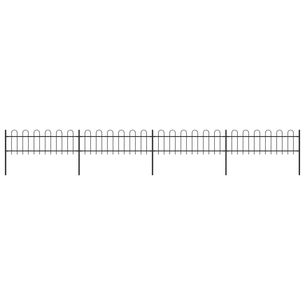 Vidaxl Garden Fence con top rotondo da 6,8x0,6 m in acciaio nero