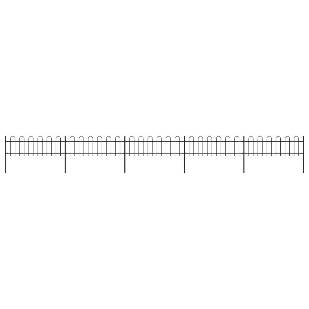 Vidaxl Garden Fence con top rotondo da 8,5x0,6 m in acciaio nero