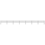 Vidaxl Garden Fence con top redonda 11.9x0.6 m de acero negro