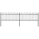 Vidaxl Garden Fence con top redonda de 3.4x0.8 m de acero negro