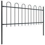 Vidaxl Garden Fence con top redonda 5.1x0.8 m de acero negro